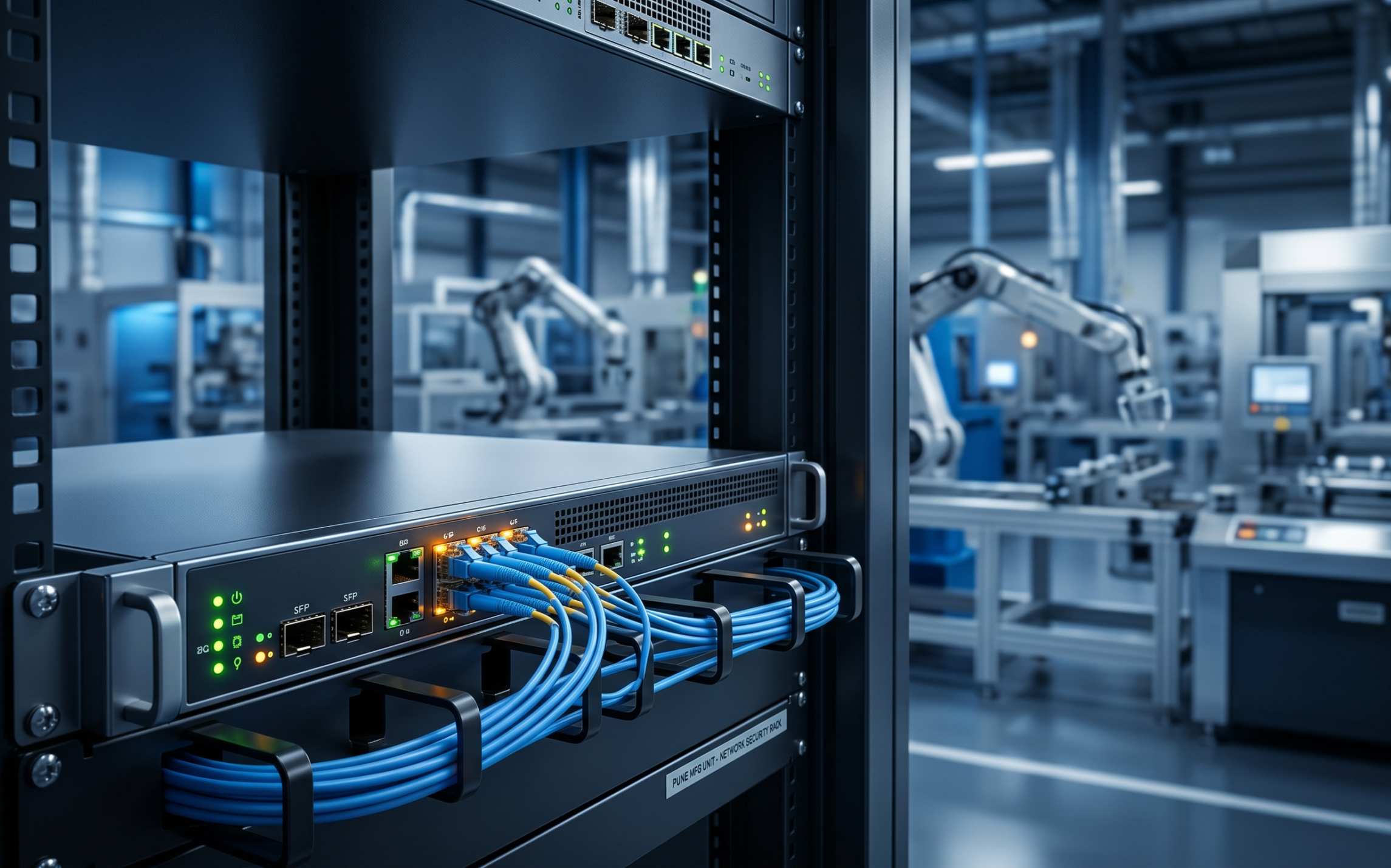 Secure firewall hardware routing a dedicated business Internet Leased Line in Pune manufacturing unit